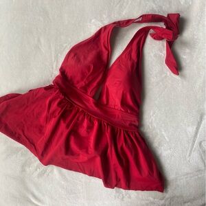 Red Halter Bikini Top